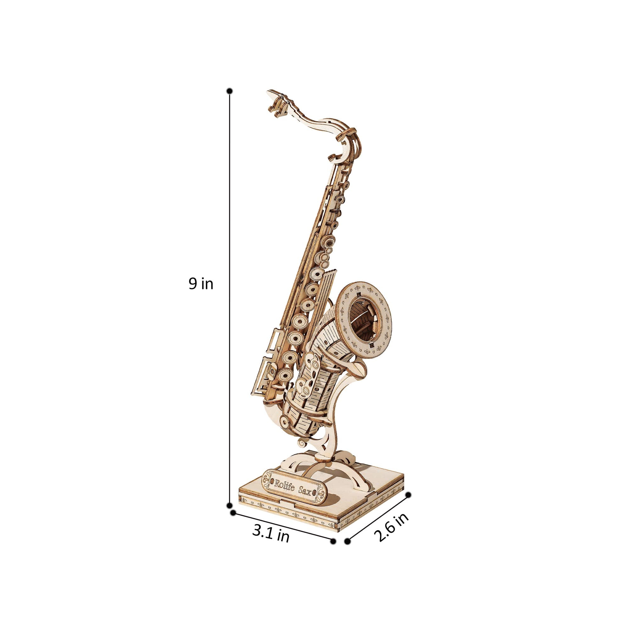 Hands Craft 3D Wooden Puzzle, Musical Instrument Saxophone, DIY
