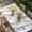 Grey, navy blue, variant on Navy Blue Grey Botanical Table Cloths for 3 Foot Rectangle Tables, Spring Floral Summer Farmhouse Patio Waterproof Elastic Fitted Tablecloths, Washable Rectangular Table Cover for Camping