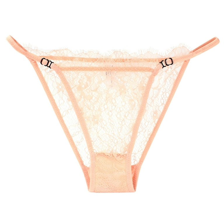 TAIAOJING 6 Pack Women's Cotton Thong Lace Thongs For See Through