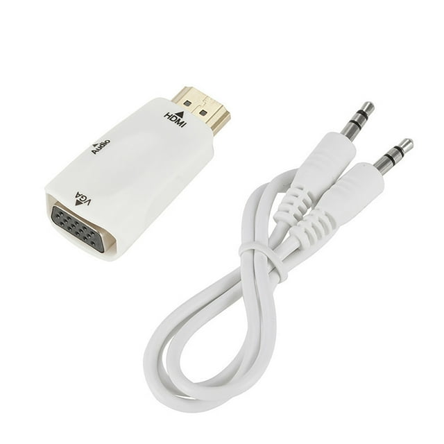 Male to VGA Female Converter - With Audio for Projector TV, High-Speed Transmission Durable ABS