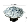 thumbnail image 3 of Blue & White Hand-Painted Ceramic Footed Tray - 5.9x5.9in Chinese Fruit Plate for Dim Sum/Tea Snacks, Decorative Table Centerpiece, 3 of 6