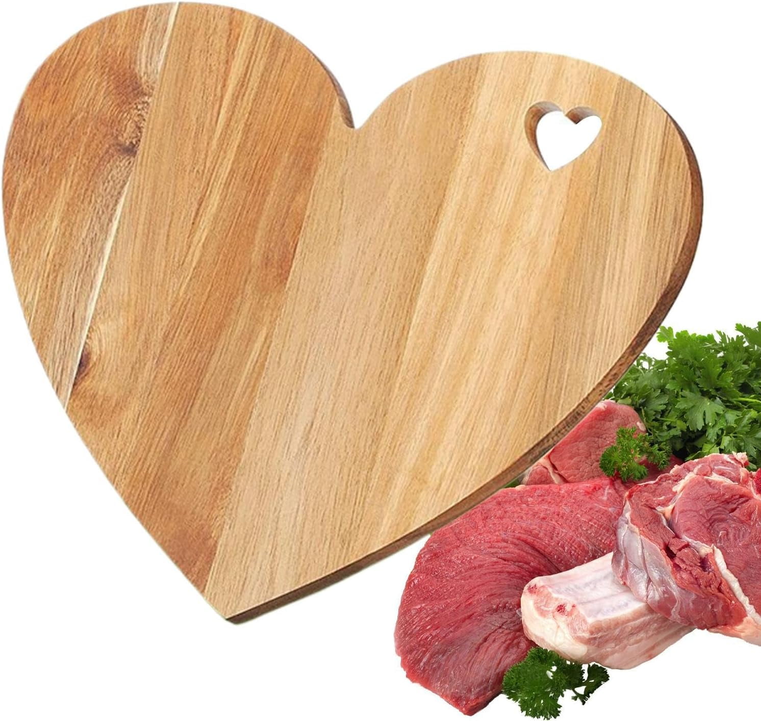 Heart Charcuterie Board, Wood Bread Board, DIY Heart Shaped Wooden Cutting Boards For Crafts, Acacia Wood Cutting Hearts Shaped Charcuterie Boards, Wooden Serving Tray Or Platter Valentines
