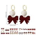 thumbnail image 3 of SUSHANG Bow Earrings Autumn and Winter Red Velvet Bowknot Earrings Bell Earrings Vintage Hair Earrings Earclips Gift, 3 of 9