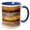 Blue/White, variant on 3drose, Image of Wood Trunks of a Log Cabin Wall. Orange Color. Wood Texture, 11oz Two-tone Yellow Mug