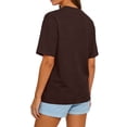 thumbnail image 4 of Lumtrix Womens 2026 Spring Summer Going Out Tops Casual Short Sleeve Crewneck Loose Fit Basic Oversized T Shirts Coffee 2XL, 4 of 4