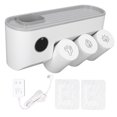 thumbnail image 1 of Esterilizador de cepillos de dientes UV y secador de vasos, de 100 a 220 V, enchufe estadounidense, montaje en pared, color blanco, desinfecta, seca y almacena cepillos sin esfuerzo, 1 of 8
