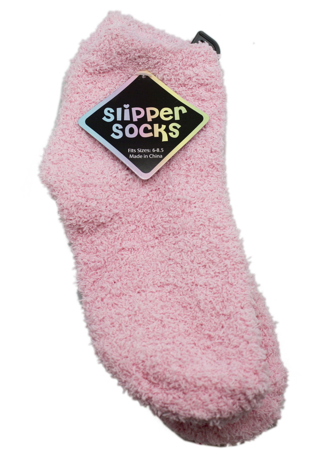 Light Pink Colored Fuzzy Slipper Socks (Size 6-8.5) - Walmart.com