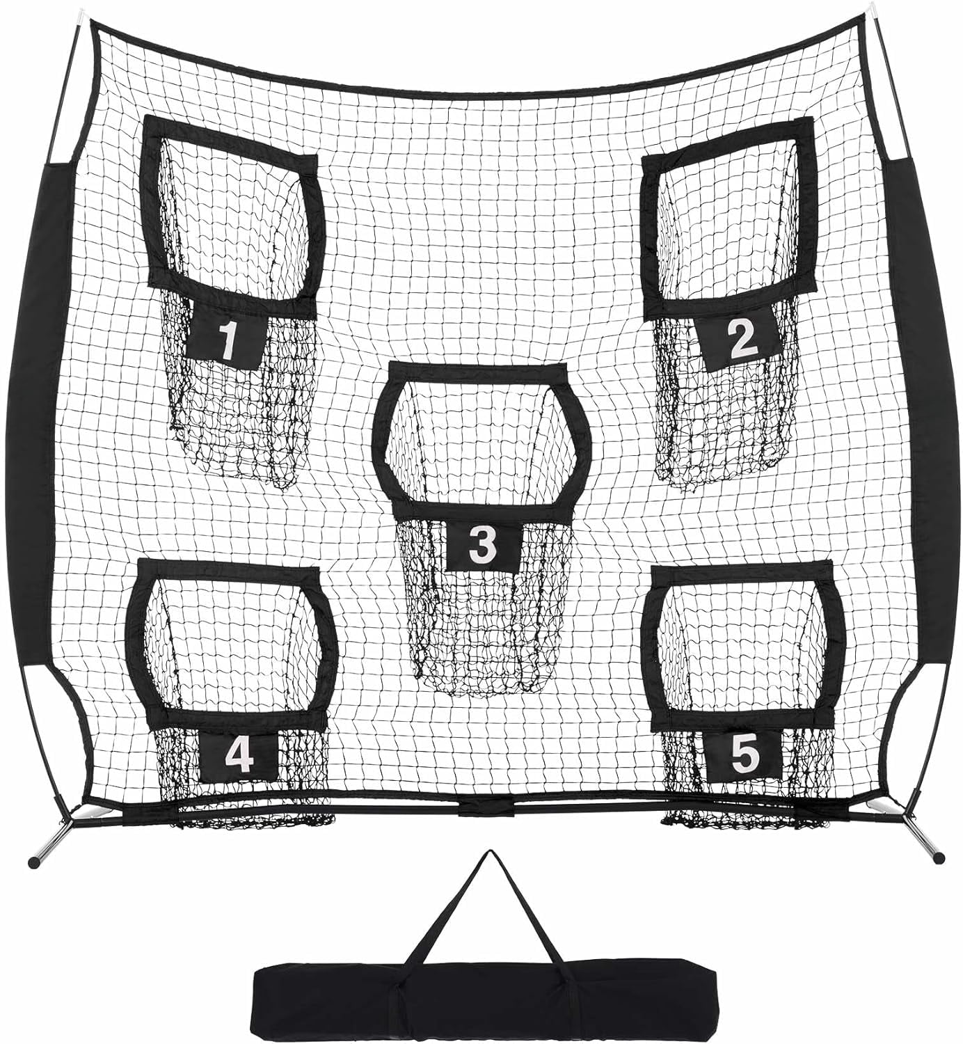 7x7FT Football Throwing Net With Target Pockets - Quarterback Training Equipment For Accuracy Practice