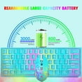 thumbnail image 7 of ZIYOULANG T61 Wireless Gaming Keyboard and Mouse Combo with Ergonomic 61 Key Rainbow LED Backlit Anti-ghosting Mechanical Feel Rechargeable 4000mAh Battery Mouse Pad for PC MAC PS4 PS5 Xbox-Blue, 7 of 7