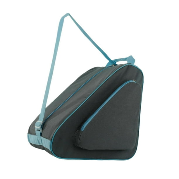 Bolsa para patines de ruedas, portahielos, 40 x 40 x 26 cm, para adultos y niños, portátil, para exteriores, moderna Gris azul