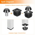 thumbnail image 4 of Uxcell 4 Set Leveling Feet, M8x20x20mm Plastic Adjustable Furniture Leg Leveling Square Tube Insert, 4 of 6