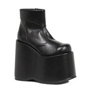 Mens Black Frank Platform 60s Ankle Boots size Small 8-9