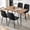 Black, variant on NORDICANA 5-Piece Dining Table Set,47" Modern Live Edge Kitchen Table & 4 Black Velvet Upholstery Dining Chairs