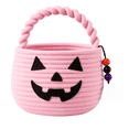 thumbnail image 2 of Halloween Pumpkin Woven Storage Basket, Cotton Rope Organizer Bin with Handle for Toilet Tank Top Bathroom Countertop Candy Storage, 2 of 4