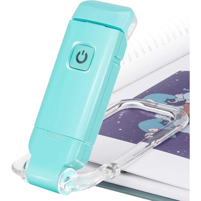 Lámpara de lectura con clip Blueled, lámpara de lectura para libros en la cama, luz agradable para la vista, recargable por USB, 2 configuraciones de brillo para protección ocular, luz LED,