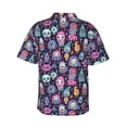 thumbnail image 3 of Daiia Funny colorful skull ghost Hawaiian Shirt for Men Gentle Cotton Regular Short Sleeve Casual-Large, 3 of 9