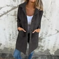 thumbnail image 7 of Hvyesh Fleece Jackets for Women Lapel Collar Mid Length Pea Coats Single Breasted Solid Trench Coat Long Sleeve Casual Outwear, 7 of 7