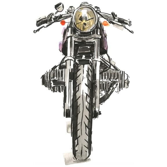 Annie Warren 'Motorcycles in Ink II' Canvas Art