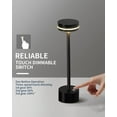 thumbnail image 4 of YUNOVA Touch Control Cordless Table Lamp - 3 Color Modes LED Light, Dimmable Brightness, Rechargeable Battery-Powered, Perfect for Bedroom, Office, Café, Dining Room, or Nursery, 4 of 9