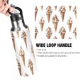 thumbnail image 4 of Yayeee 33oz Insulated Water Bottle Double Wall Stainless Steel with Flip Straw Lid, Brown Ice Cream Pattern, 4 of 7