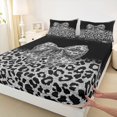 thumbnail image 4 of Erosebridal Cheetah Print Bowtie Full Size Sheets 4-Piece for Girls Women ,Teens Bling Glitter Print Bed Sheets,Luxury Bedroom Decor, 4 of 5