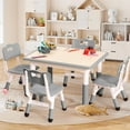 thumbnail image 3 of Mesa Moderna para Niños y Juego de 4 Sillas, Mesa Ajustable de 31.5" con Patas Antideslizantes y Escritorio con Diseño de Grafiti, Juego para Preescolar, 3 of 9