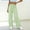 #0265-Green, variant on Womens Plaid Pants, Solid High Waisted Elastic Pocket Trousers, Casual Comfy Long Bottoms, Everyday Relaxed Fit Bottoms Gift