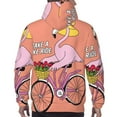 thumbnail image 3 of Bingfone Flamingo Riding a Bicycle Men's Drawstring Hoodie Long Sleeve Pocket Sweatshirts-Medium, 3 of 6