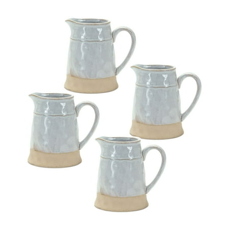 

Melrose Set of 4 Beige and Gray Porcelain Pitcher Vases 5.25