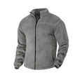 thumbnail image 2 of UVEASISHA Mens Fleece Jackets Full Zip Stand Collar Winter Coats Fuzzy Sherpa Warm Sweatshirt Jacket Comfy Plush Outerwear with Pockets Dark Gray L, 2 of 4