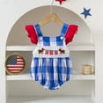 thumbnail image 2 of Sopiago Fourth of July Toddler Girl Outfit Patriotic Memorial Day Pocket Romper Fourth Of July Clothing Independence Day Toddler Baby Girl Clothes Blue,6-12 Months, 2 of 7