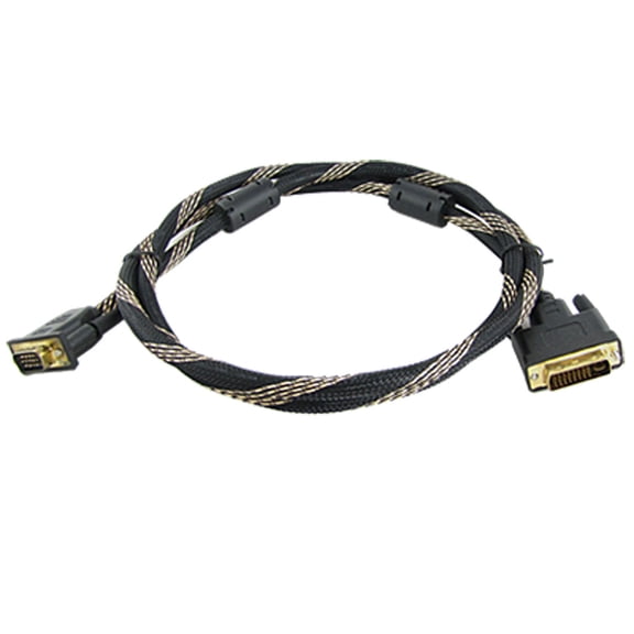 Unique Bargains PC Computer Male DVI-I to VGA 15 Pin Male Adapter Cable 1.45m