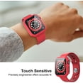 thumbnail image 3 of KOMI 2-Pack for Apple Watch Series 9/8/7/6/5/4/Series SE/SE 2 45mm All-around Screen Protector Case, Tempered Glass Screen Protector Case Ultra-thin for iWatch 45mm Protection Cover - Red, 3 of 5
