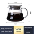 thumbnail image 2 of Glass Coffee Server for Drip Coffee Maker, Standard Glass Coffee Carafe, Coffee Pot with Lid, Clear, 01 360ml(12oz)（Only coffee pot）, 2 of 5