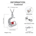 thumbnail image 3 of Personalize Love You to the Moon and Back -  Stainless Steel Moon Crystal Heart Urn Pendant Memorial Jewelry Cremation Jewelry for Ashes Necklace, 3 of 8