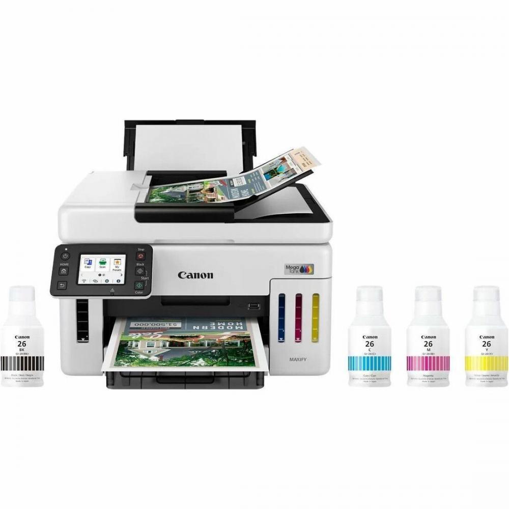 Canon MAXIFY GX6120 Wireless MegaTank Duplex All-in-One Inkjet Color Printer, White