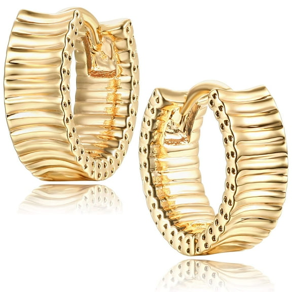 Mevecco 18K Gold Plated Cute Tiny Drop Ball Huggie Hoop Earrings for Women Jewelry Gift