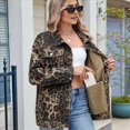 thumbnail image 4 of Chaqueta Vaquera Informal de Larga con Solapa y Botones para Mujer, Estilo Boyfriend, Holgada, A . Estampado de Leopardo M, 4 of 9