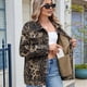 thumbnail image 4 of Chaqueta Vaquera Informal de Larga con Solapa y Botones para Mujer, Estilo Boyfriend, Holgada, A . Estampado de Leopardo M, 4 of 9