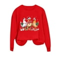 thumbnail image 6 of Oksale Christmas Chickens Sweatshirt for Women Xmas Holiday Sweatshirts Loose Long Sleeve Pullover for Family Red S, 6 of 7