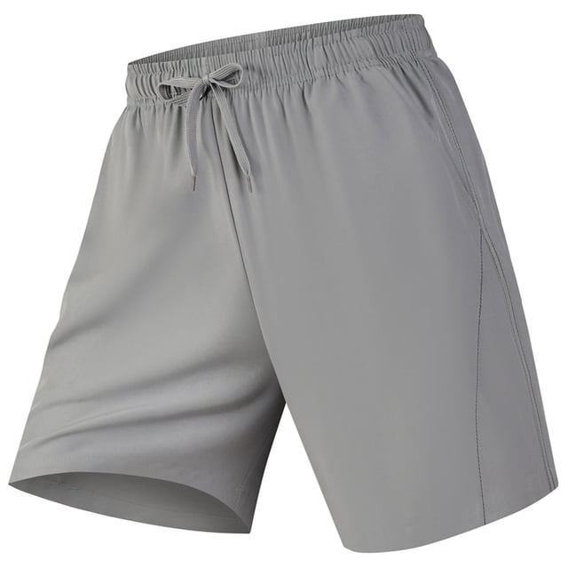 Men's Breathable Quick-Dry Beach Shorts Slightly Elastic Drawstring Loose Fit Sports Swim Trunks with Two Side Pockets