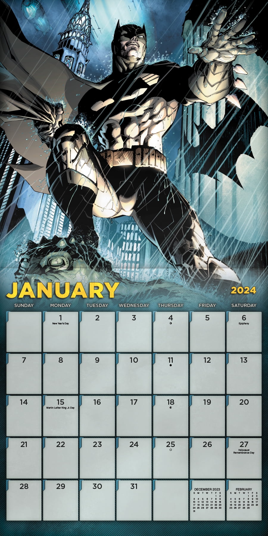 Batman Calendar 2024 January Dacey Dorette