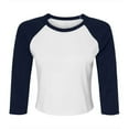 thumbnail image 1 of Bella + Canvas Womens Raglan 3/4 Sleeve Crop T-Shirt, 1 of 3