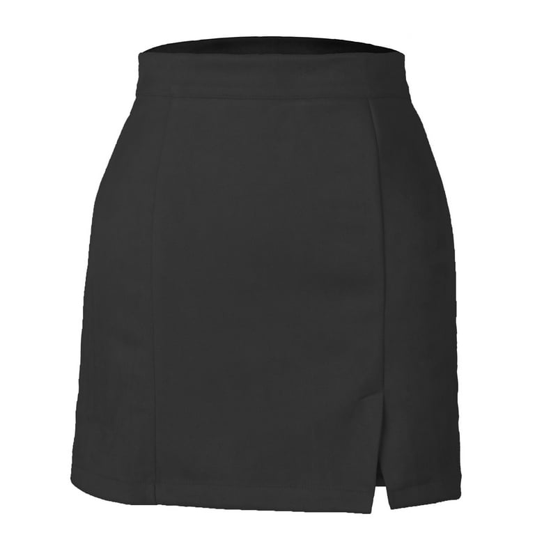 Women High Waisted Pleated Skirt Girls Fashionable Elegant Solid Color A  Line Skirt for CheerleadingGray XL