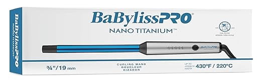 BaBylissPRO Nano Titanium ¾” Small Barrel Curling Iron, All Hair Types, 1 Count