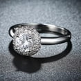 thumbnail image 4 of QQTDFG Platinum Plated Encrusted Halo Solitaire Ring AAA Zirconia Women B303-6, 4 of 7