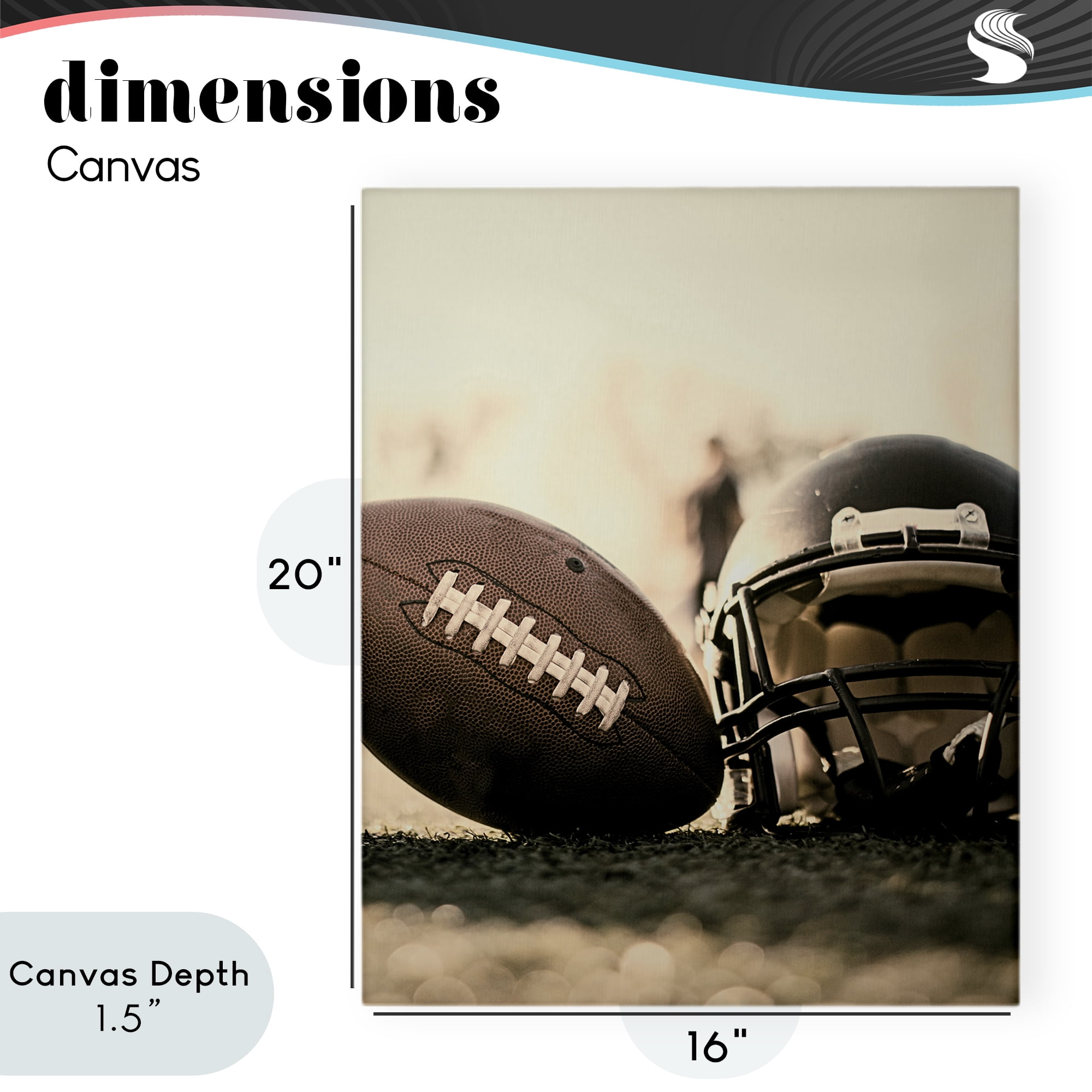 Stupell Industries Football Stand Alone Canvas Wall Art, design by Jesse Keith