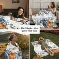 thumbnail image 3 of Fall Thanksgiving Throw Blankets, White Orange Blue Pumpkin Floral Leaf Soft Fleece Blanket Decorative for Home Sofa Couch Chair Living Bedroom, 30x40 Inches,, 3 of 8
