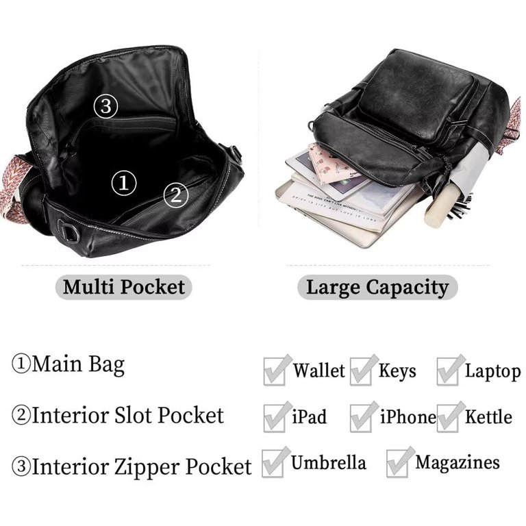 2PC Leather Backpack with Mini Purse for Women Anti-theft  display picture 1