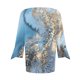 thumbnail image 4 of ICHUANYI Liquidación Moda Mujer Verano V-Cuello Manga 3/4 Estampado Casual Camiseta Blusa ICHUANYI WER202308257570, 4 of 5